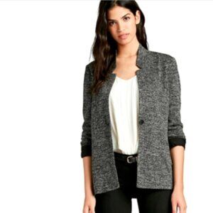 Lucky Brand Tweed Texture Stretch Knit Blazer Jacket Sz S Black/White #284V